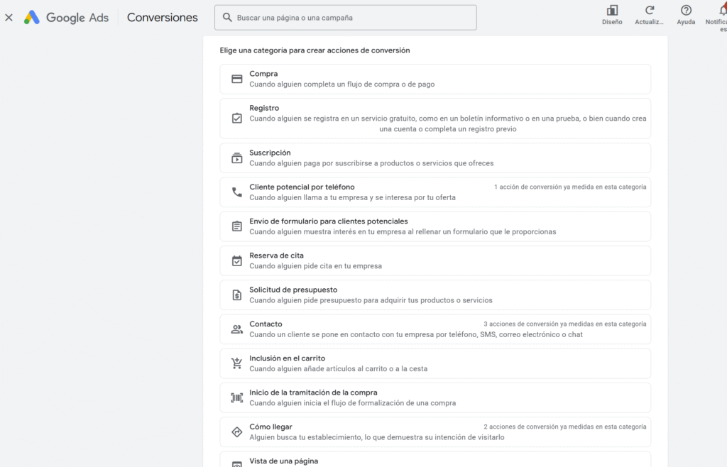 evento de conversiones en google ads de llamada telefonica tel: