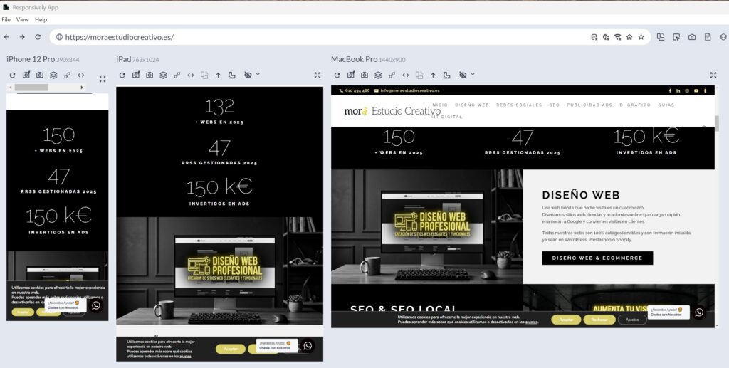 Test para el comportamiento responsive de una web