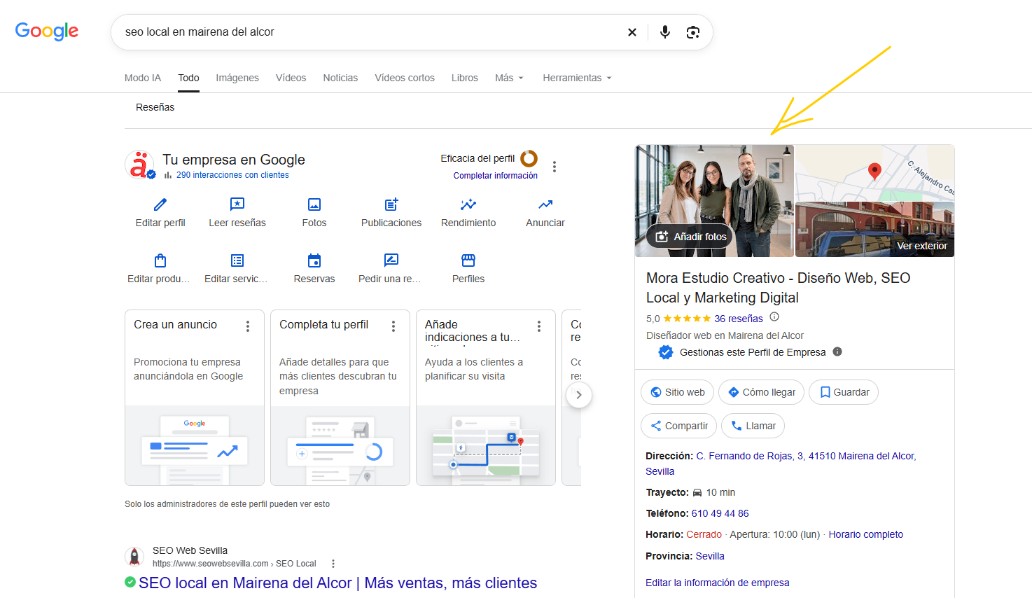ficha de negocio de google en Sevilla SEO Localficha de negocio de google en Sevilla SEO Local